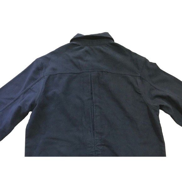 DS Dundee Mens Navy Blue Cotton Jacket Button Down Shirt Pocket 40 Contrast Cuff - Picture 11 of 15